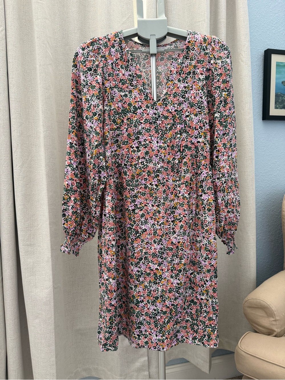 Seraphine Maternity Nursing Breastfeeding Floral V-Neck 100% Cotton Dress